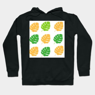 Green and orange leafy pattern Hoodie